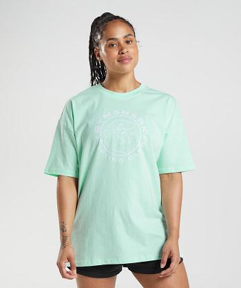 T Shirts Gymshark Legacy Oversized Mujer Azules | CO 2274SGL